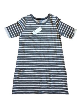French Connection Gray & White Striped Knit Pullover Tunic